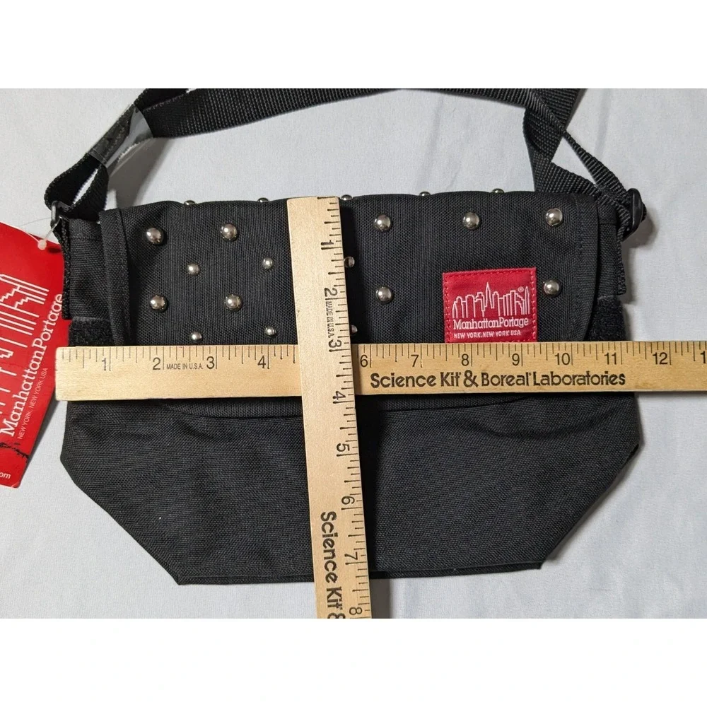 MANHATTAN PORTAGE X MILK CORDURA NYLON STUDDED Black XXS Messenger Bag‎ NEW